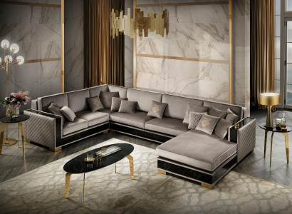 Wohnlandschaft Ecksofa U-Form Couch Sitz Polstersofa Sofas Möbel Sofa Italien